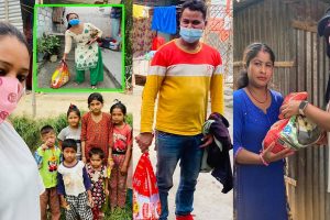 नायिका आशा भुसाल द्वारा कोरोनाको महामारीमा परेका हरुलाई राहत वितरण