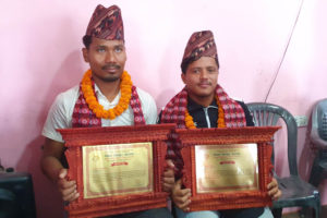 नेपाल खेलकुद महासंद्वारा मोरङका दुई क्रिकेट खेलाडी सम्मानित