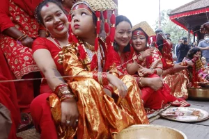 वसन्तपुरमा कुमारी पूजा