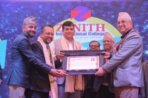 जेनिथ इन्टरनेशनल कलेजद्वारा उद्योगी घिमिरेसहित ६ जना सम्मानित