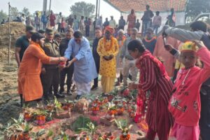 विराटनगर—५ स्थित कुलरुवामा राधाकृष्णको मन्दिर निर्माण