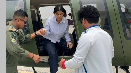 रचना रिमाललाई स्वास्थ्यमा समस्या, सेनाको हेलिकप्टरबाट उद्वार